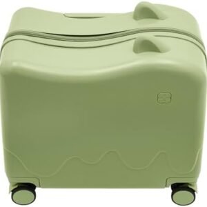 18" Ride-On Travel Suitcase for Kids, Carry on Luggage Kids with Spinner Wheels, Children Rolling Trolly Luggage, Rideable Travel Case for Toddlers & Children