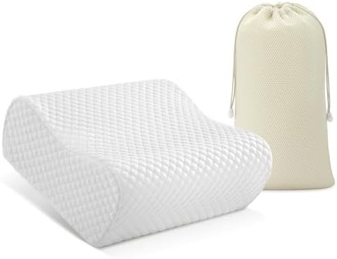AM AEROMAX Travel Contour Memory Foam Pillow, Cervical Pillow for Neck Pain Relief, Neck Orthopedic Sleeping Pillows for Side, Back and Stomach Sleepers.
