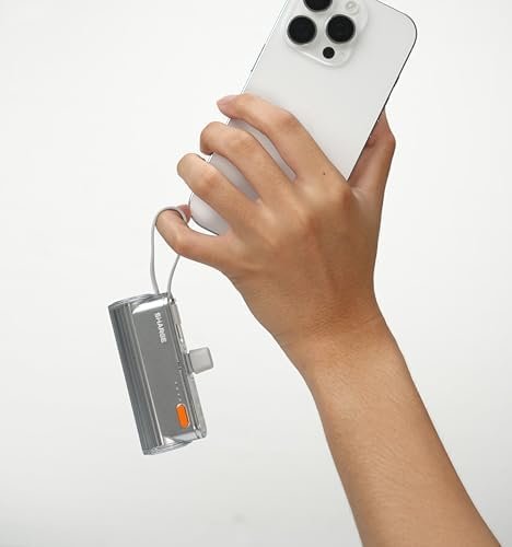 sharge Flow Mini 2 Portable Charger with Built-in Cable 22.5W Max Power Bank for Travel, Fast Charging Battery Pack with iOS and USB-C Connector for iPhone 17/16/15/14, Galaxy, Google Pixel, and More - Image 9