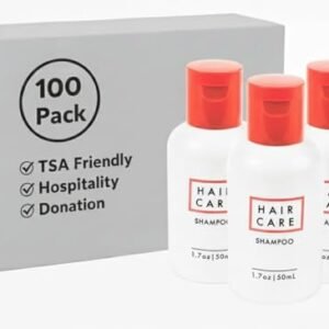 100 pack 1.7 oz Shampoo Travel Size for Hospitality, Hotel, Donation, Home less,Charity (100 bottles 1.7 ounces each)