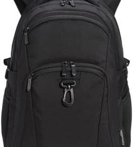 Amazon Basics Travel Laptop Backpack for 15.6 inch Laptop, Black
