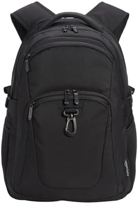 Amazon Basics Travel Laptop Backpack for 15.6 inch Laptop, Black