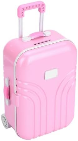 Kids Luggage Toy Rolling Suitcase with Backpack and Wheels for Toddler Travel (Rose)