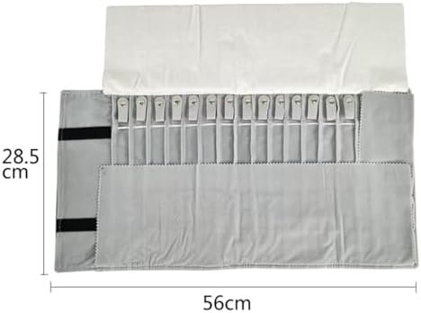 Portable Jewelry Roll Untangled Secure Necklace Travel Storage Bag Displays Holder 16 Chain (Black and Gray) - Image 8