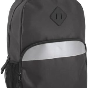 Trail maker Reflective School Backpack for Kids | Colorful Backpack with Adjustable Straps, Side Water Bottle Pockets (Black)