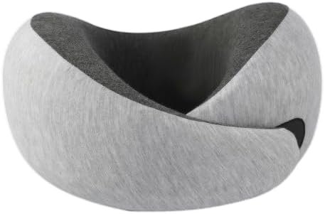 Travel Neck Pillow for Airplane – Memory Foam 360° Support Compact Design Ergonomic Flight Pillow for Sleeping & Neck Support Portable Travel Pillows for Adults, Car, Office Home (Grey)