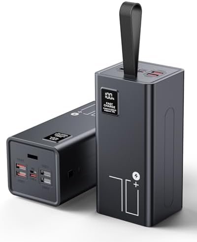 Portable Charger 70000mAh Power Bank Fast Charging, External Battery Pack High Capacity, 30W USB C Battery Bank PD&QC 3.0,5 Output 2 Input, LED Display Powerbank for iphone Tablet Camping Travel