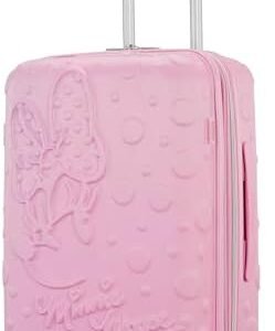 American Tourister Minnie Mouse Carry-On Luggage - Airline Approved, Durable Hardshell with RightHeight Adjustable Handle - Expands 1.5in - Roll Confidentially with Dual 360 Spinner Wheels