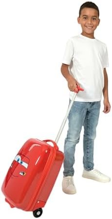 Bioworld Cars Lightning McQueen Big Face 16.5" Youth Two-Wheel Carry On Luggage - Image 7