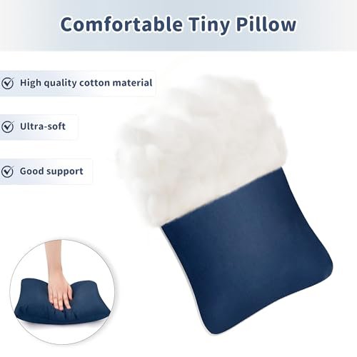 Pro Goleem Small Pillow 11’’x6’’x2.5’’ for Travel and Camping with Name Tag Mini Tiny Pillow for Room Couch Sofa Chair and Outdoor Car Air Nap Neck Lumbar Knee Rest Pillows, Navy Blue - Image 6