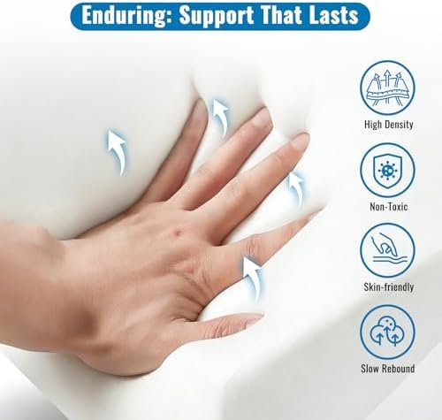 Cervical Neck Pillow for Neck Pain Relief - Side Sleeper Pillow for Adults with Neck Pain, Contoured Support Beauty Pillow, Back Sleep Training Pillow,Grey - Image 6