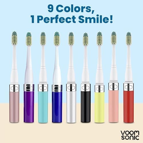 Voom Sonic Go 1 Series Travel Electric Toothbrush, Travel Toothbrushes - Battery Operated Toothbrush for Adults and Kids, Dentist Recommended Toothbrush, Portable with 2 Minute Timer (Silver) - Image 5