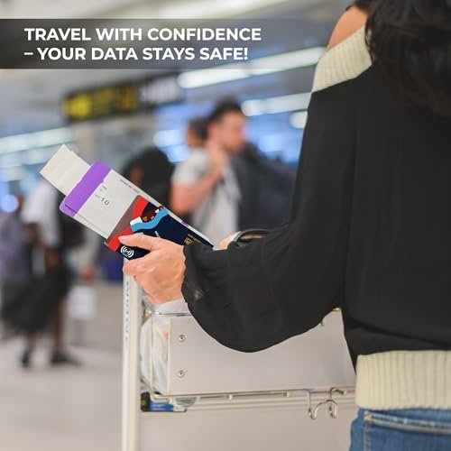 Boxiki Travel RFID Blocking Sleeves, Set with Color Coding | Identity Theft Prevention RFID Blocking Envelopes Set of 12 Credit Card Sleeves (Navy Blue) - Image 6