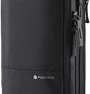 Purevave Compact Mens Toiletry Travel Bag Hanging, Mens Dopp Kit for Travel Waterproof, Wash Pouch Black