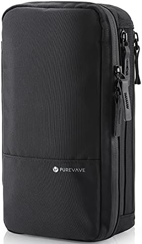 Purevave Compact Mens Toiletry Travel Bag Hanging, Mens Dopp Kit for Travel Waterproof, Wash Pouch Black