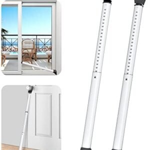 AceMining Upgraded Door Security Bar & Sliding Patio Bar, Heavy Duty Stoppers Adjustable Jammer for Home, Apartment, Travel (2 Pack,White)