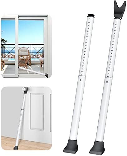 AceMining Upgraded Door Security Bar & Sliding Patio Bar, Heavy Duty Stoppers Adjustable Jammer for Home, Apartment, Travel (2 Pack,White)