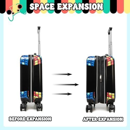 Kid’s Luggage Set 5 Piece Suitcase Set 16’’ Hardside Luggage with Spinner Wheels Girls Boys Carry on Luggage Travel Rolling Luggage Airline Approved - Image 6