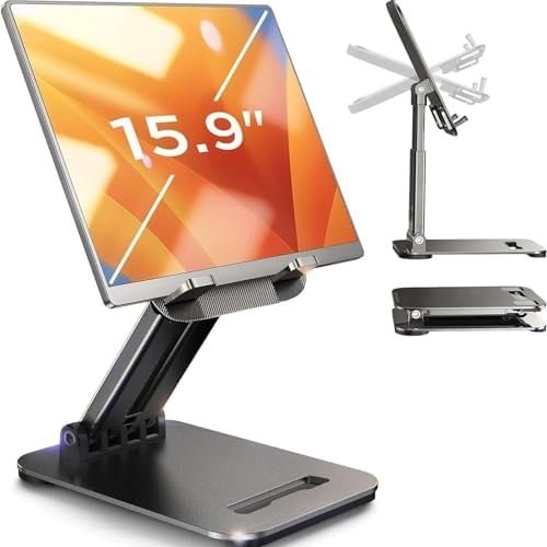 LISEN for iPad Stand Tablet Holder for Desk, Cool Home Office Desk Accessories for Men Women Kids Tablet Gifts, Office Home Essentials Gadgets Portable Monitor Stand for iPad a16 Accessories Kindle