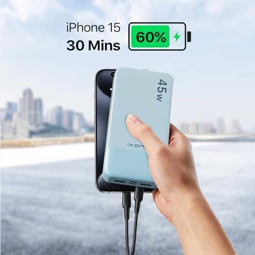 J2621 Power Bank Portable Charger,20000mAh 45W PD3.0 QC 4.0 Fast Charging Battery Pack with LED Display,2 USB-C,2 USB-A for iPhone Tablet MacBook - Image 3