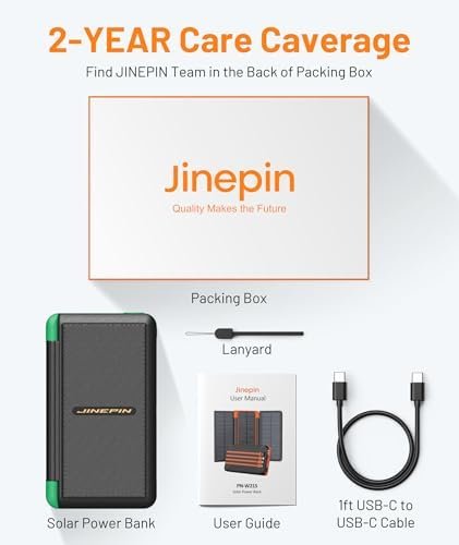 Power Bank Solar Charger 46800mAh Built in 4 Cables 3 Foldable Solar Panels, PD20W Fast Charging Portable Charger, LED Display Powerbank USB C in/Output, External Battery Pack with SOS Camping Light - Image 8