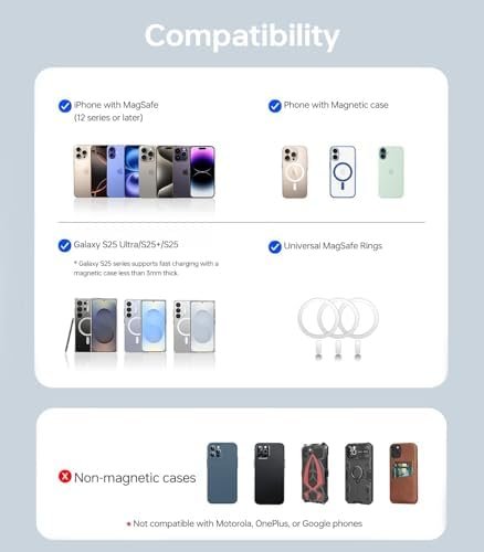 [0.3" Ultra Slim] [Alloy-Made] ULiXWH for Magsafe Portable Charger for iPhone, 2025 Upgrade 5000mAh Fast Charging Magnetic Power Bank, Wireless Battery Pack for iPhone 17 Air 16 15 Pro Max 14 13, Pink - Image 8