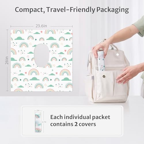 Blissful Diary 20 Pcs Toilet Seat Covers Disposable for Toddlers & Adults, Extra Large Waterproof, Portable Package for Travel, Kids Potty Training - Image 4