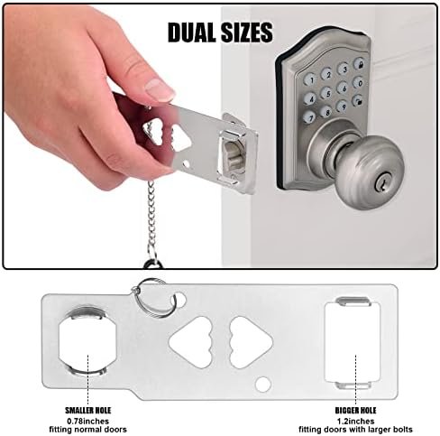 Portable Door Lock for Travel, Door Lock Self-Defense Security Device for Home, Apartment, Hotel, Living Motel, School Dorm, House for Open Inwards Door - Image 3