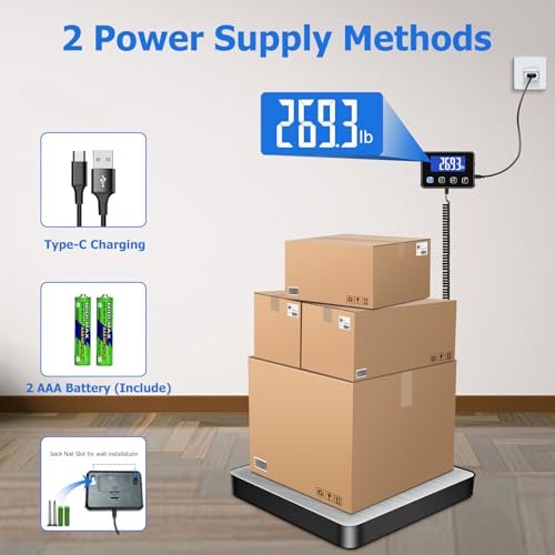 Shipping Scale, 440 lbs/0.35oz High Accurate Digital Postal Scale with Hold/Tare Function, Shipping Scale for Small Business, Packages, Luggage, Home Use, Battery & Charging Cable Include - Image 6