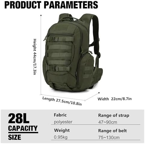 Mardingtop Tactical Molle Backpack for Men- 18L/28L EDC Hiking & Motorcycle Backpack - Image 2