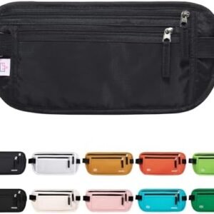 Money Belt Passport Holder for Women Men - Secure Hidden Travel Wallet Fanny Pack with RFID Blocking