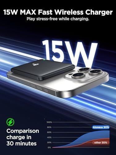 Magnetic Portable Charger, 5000mAh Ultra Slim Magsafe Battery Pack with USB C Cable 20W PD Fast Charging, Wireless Magnetic Power Bank for iPhone 17/16/15/14/13/12 Series - Image 2