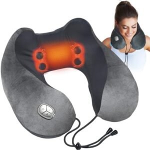 Neck Massager Pillow with Heat - FSA or HSA Eligible,Portable Shiatsu Neck Massage Pain Relief Deep Tissue,Heated Pillow for Travel,Office & Home,Ideal Gift for Her,Him