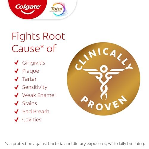 Colgate Total Active Prevention Travel Toothpaste, Whitening Toothpaste with Fluoride, Antibacterial, Mint, Clinically Proven Gum Health, Travel Size 1.4 oz - Image 5