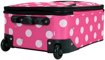 Rockland Fashion Softside Upright Luggage Set, Expandable, Pink Dots, 2-Piece (14/19) - Image 6