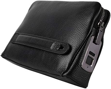 Mens Smart Fingerprint Security Wallet, Fipilock FLV1 Anti Theft Handbag, Black Leather, Top Layer Cowhide, Safety Men Wallet, Ideal for Travel and Daily Commute - Image 2