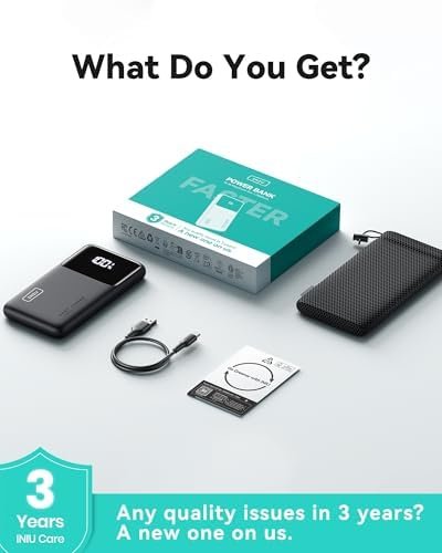 INIU Portable Charger, Slimmest Fast Charging 10000mAh USB C in/Out Power Bank, 22.5W PD3.0 QC4+ Battery Pack, Portable Phone Charger for iPhone 16 15 14 13 12 Pro Samsung S22 S21 Google AirPods iPad - Image 8