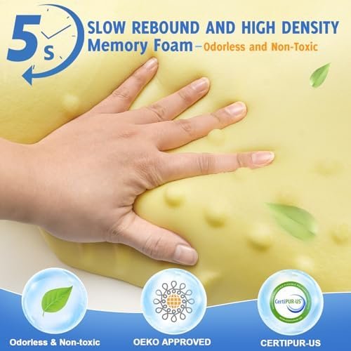 Cervical Neck Pillows with Memory Foam - Neck Pillows for Pain Relief Contour Memory Foam Pillows Ergonomic Neck Support - Adjustable Orthopedic Bed Pillows with Breathable Pillowcase for Sleeping - Image 2