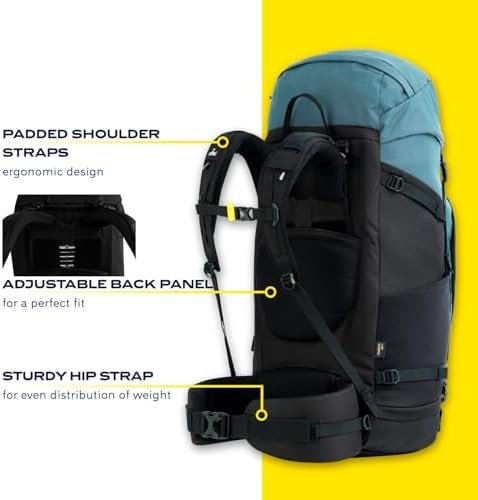 NOMAD Batura Backpack - Premium 70L Pack with Rain Cover Included | Lightweight Rucksack for Traveling, Hiking, Camping, Outdoor Sports (Steel Blue) - Image 3