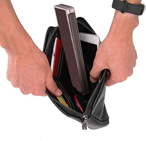 Mens Smart Fingerprint Security Wallet, Fipilock FLV1 Anti Theft Handbag, Black Leather, Top Layer Cowhide, Safety Men Wallet, Ideal for Travel and Daily Commute - Image 3