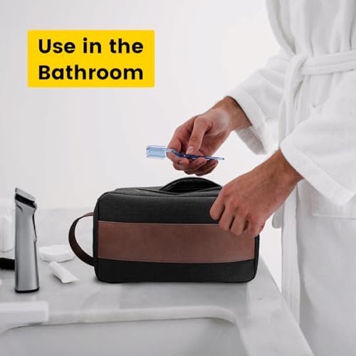 Vorspack Toiletry Bag for Men - Water Resistant Travel Bag for Toiletries, Accessories, Travel Essentials, Gifts - Black - Image 6