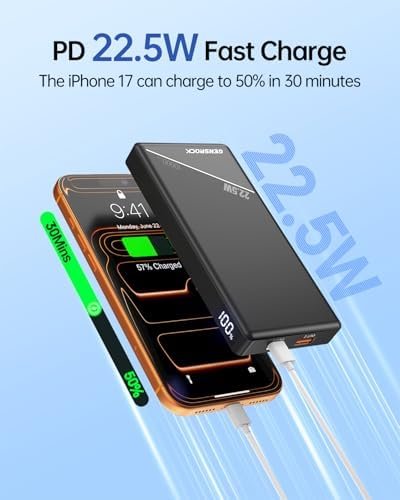 GENSROCK 2 Pack Portable Charger Power Bank 10000mAh, PD 22.5W Fast Charging Power Bank,LED Display Battery Pack for iPhone17/16/15/14/13 Series, Samsung, Google, Pixel, LG, iPad - Image 2