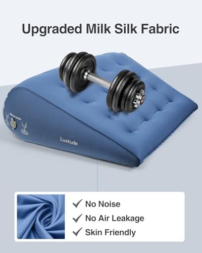 Luxtude Inflatable Wedge Pillow for Sleeping, Travel Wedge Pillow for Acid Reflux Relief, Sleep Apnea, Adjustable Bed Wedges Pillows for Back Pain Relief, Post-Surgery, Snoring and Leg Support - Image 6