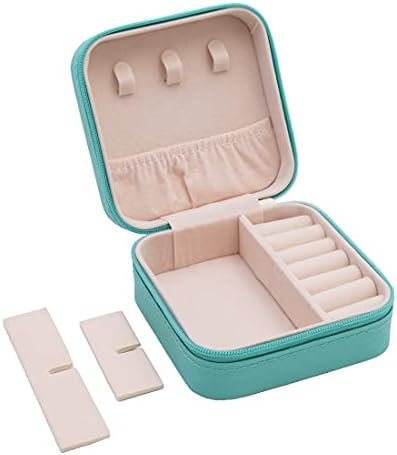 Mini Jewelry Travel Case, Small Portable Jewellry Organizer Box Portable Display Storage Box for Rings Earrings Necklaces, Gifts for Girl, Women, Wedding, Birthday,New Year,Christmas Gifts (Blue) - Image 2