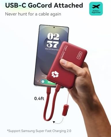 INIU Portable Charger, Ultra Slim 10000mAh 45W PD Power Bank, Fast Charging Mini Battery Pack, Travel Trip Family Essentials Powerbank for College Students Travelers Teen Boys Girls, Red - Image 4