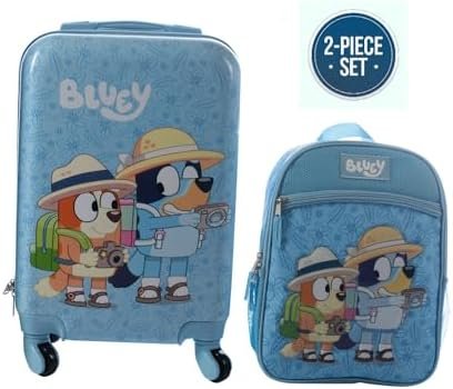 AI ACCESSORY INNOVATIONS Bluey Kids Luggage and Backpack Set - 18" Luggage Suitcase With Wheels, 13.75" Backpack - Image 2