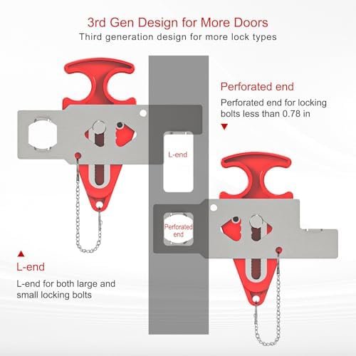 3rd Gen Portable Door Lock - Hotel Door Locks for Travelers Security, Travel Lock for Apartment/Dorm/Home - Extra Safety & Privacy Protection Device - Image 7