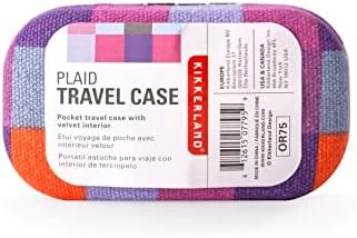 Kikkerland Multi Color Plaid Print Small Travel Portable Compact Organizer Case Container for Earbuds, Jewelry, Loose Change - Image 8