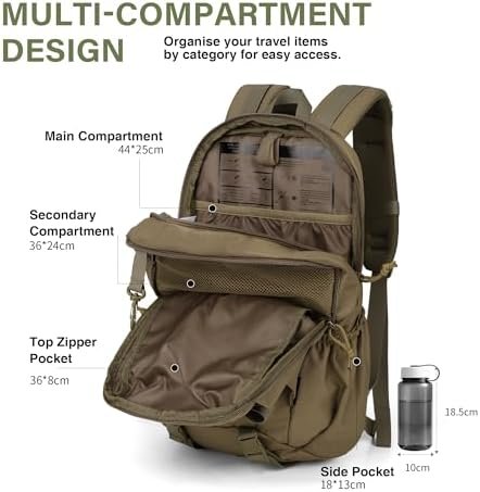 Mardingtop Tactical Molle Backpack for Men- 18L/28L EDC Hiking & Motorcycle Backpack - Image 4