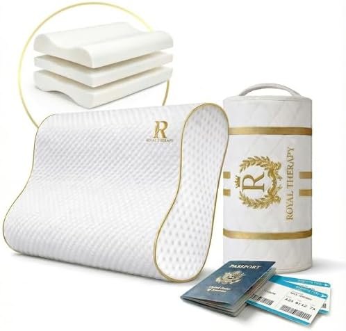Royal Therapy Travel Memory Foam Cervical Pillow – Contour Pillow for Neck and Shoulder Pain